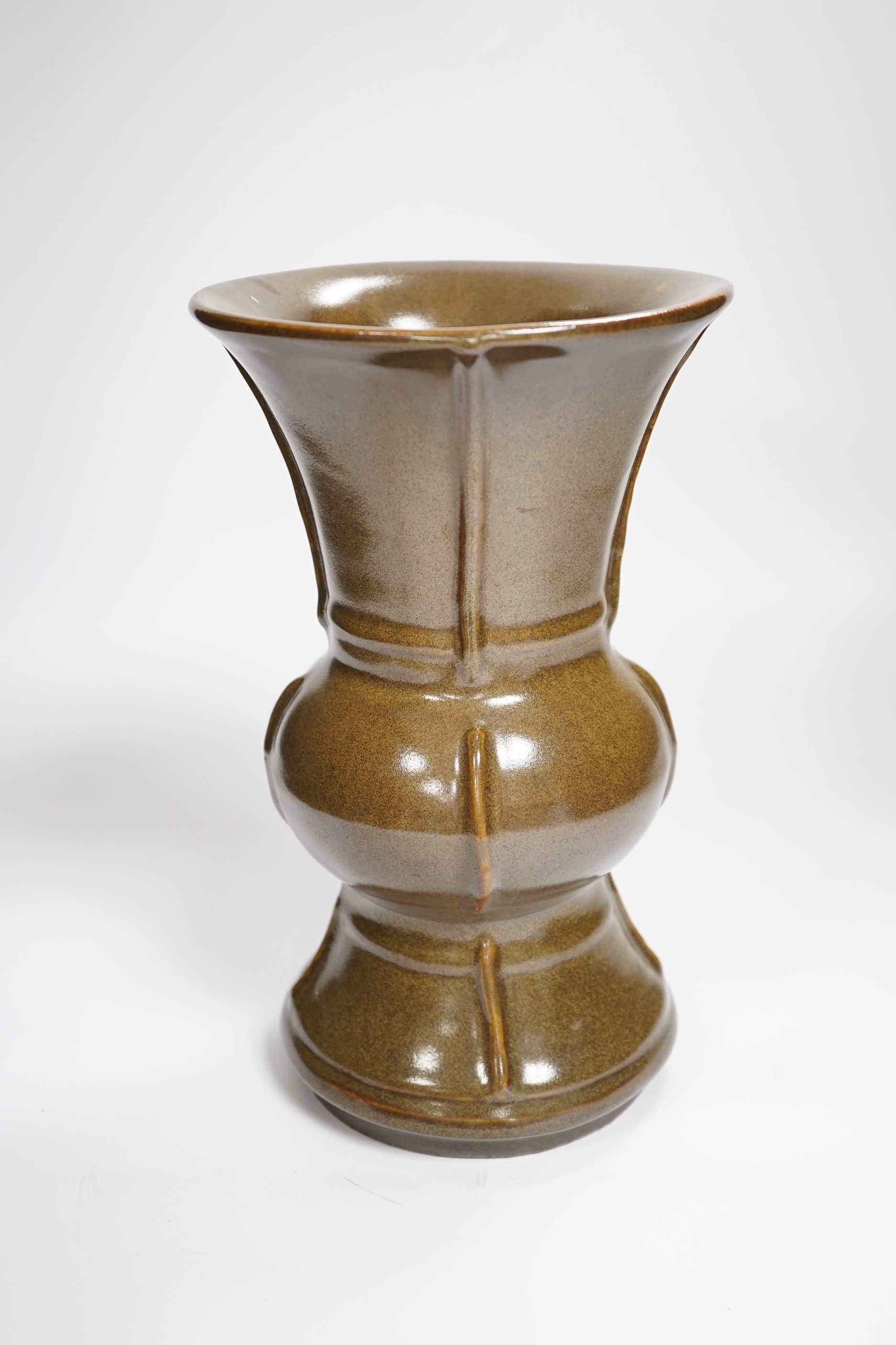 A Chinese tea dust glazed vase, 25cm high